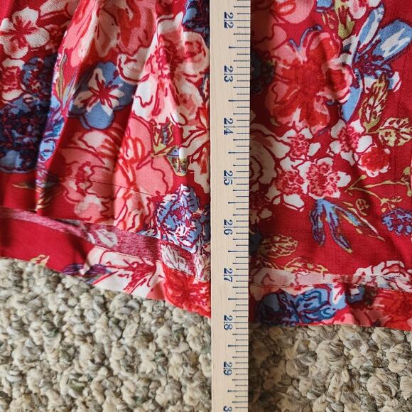 John Mark Women's Shirt‎ Size Large Blue Embroidered Floral Short Sleeve - Picture 5 of 8